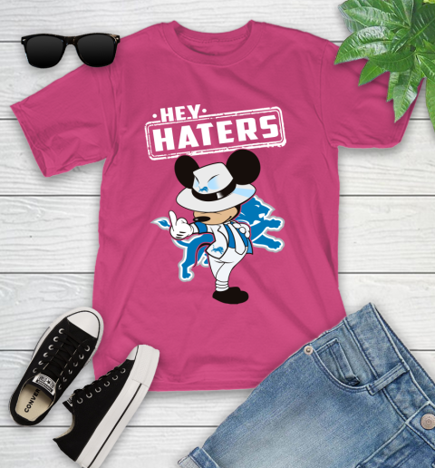 NFL Hey Haters Mickey Football Sports Detroit Lions Youth T-Shirt 11