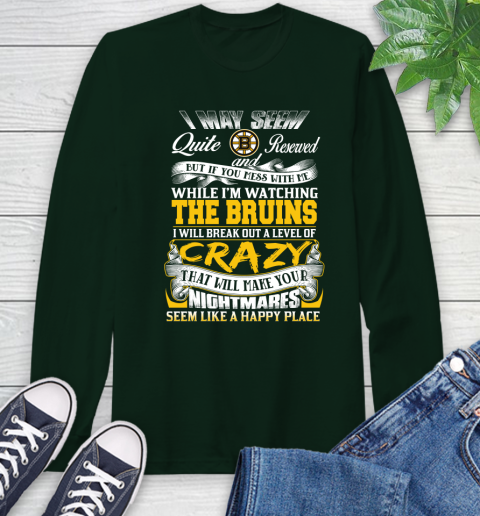 Boston Bruins NHL Hockey Don't Mess With Me While I'm Watching My Team Long Sleeve T-Shirt 7