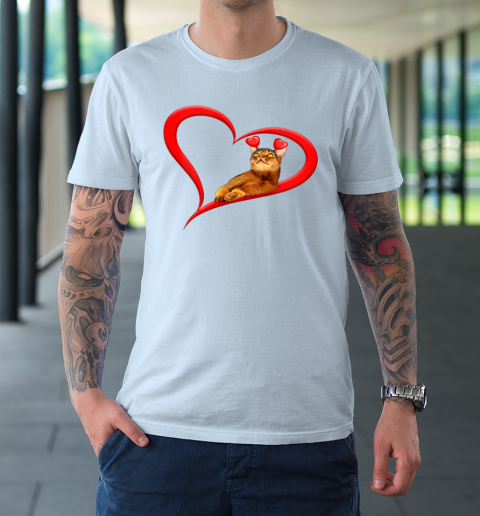 Funny Abyssinian Cat Valentine Pet Kitten Cat Lover T-Shirt 13