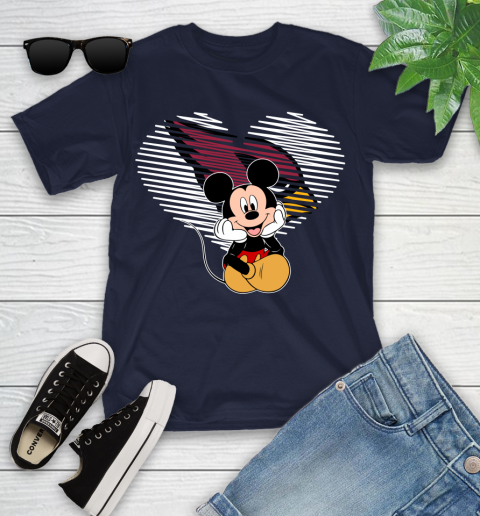 NFL Arizona Cardinals The Heart Mickey Mouse Disney Football T Shirt_000 Youth T-Shirt 2