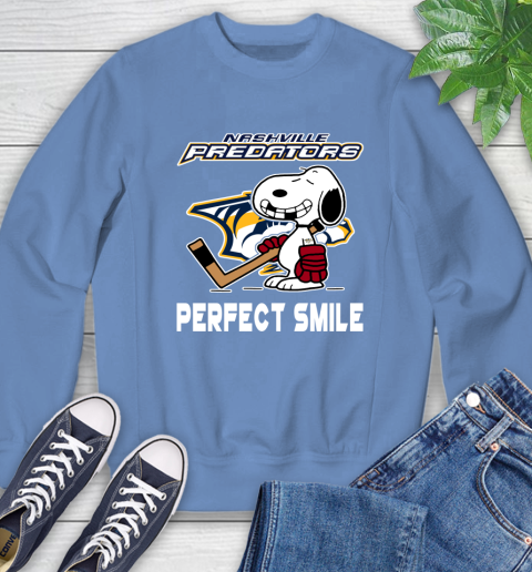NHL Nashville Predators Snoopy Perfect Smile The Peanuts Movie Hockey T Shirt Sweatshirt 11