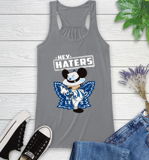 NHL Hey Haters Mickey Hockey Sports Toronto Maple Leafs Racerback Tank 4