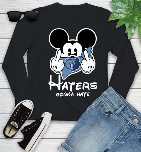 NBA Memphis Grizzlies Haters Gonna Hate Mickey Mouse Disney Basketball T Shirt Youth Long Sleeve