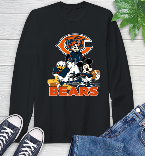 NFL Chicago Bears Mickey Mouse Donald Duck Goofy Football Shirt Long Sleeve T-Shirt