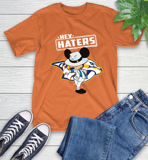 NHL Hey Haters Mickey Hockey Sports Nashville Predators T-Shirt 4