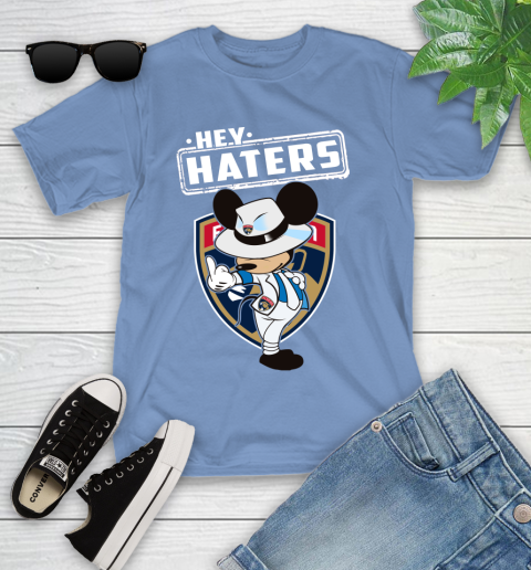 NHL Hey Haters Mickey Hockey Sports Florida Panthers Youth T-Shirt 15