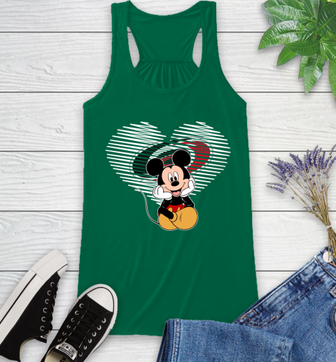 NHL Carolina Hurricanes The Heart Mickey Mouse Disney Hockey Racerback Tank 6