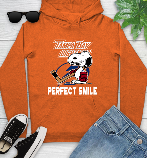 NHL Tampa Bay Lightning Snoopy Perfect Smile The Peanuts Movie Hockey T Shirt Youth Hoodie 4
