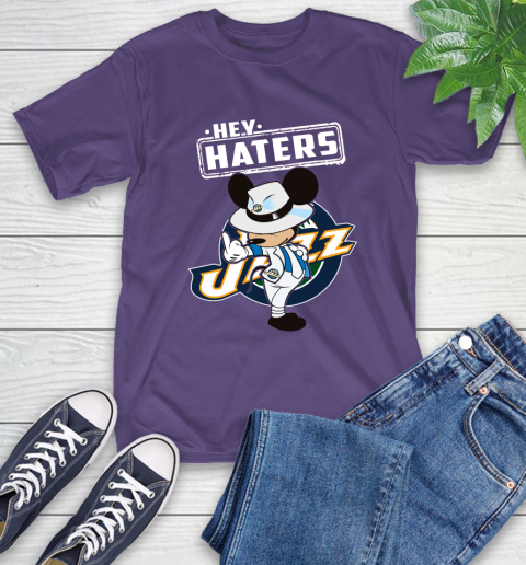 NBA Hey Haters Mickey Basketball Sports Utah Jazz T-Shirt 5