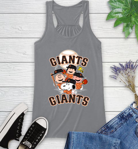 MLB San Francisco Giants Snoopy Charlie Brown Woodstock The Peanuts Movie Baseball T Shirt_000 Racerback Tank 4