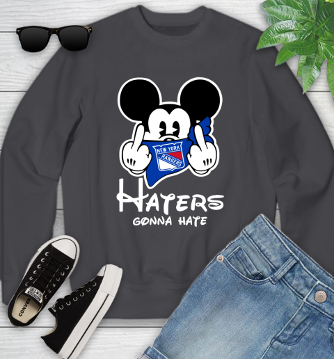 NHL New York Rangers Haters Gonna Hate Mickey Mouse Disney Hockey T Shirt Youth Sweatshirt 5