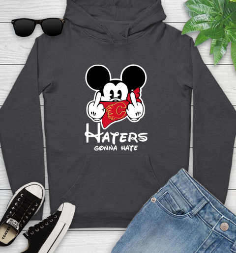 NHL Calgary Flames Haters Gonna Hate Mickey Mouse Disney Hockey T Shirt Youth Hoodie 8