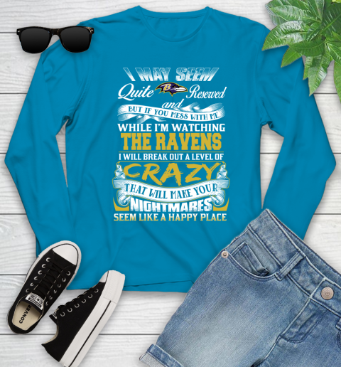 Baltimore Ravens NFL Football Don't Mess With Me While I'm Watching My Team Youth Long Sleeve 8