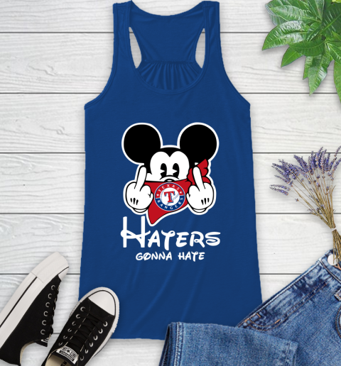 MLB Texas Rangers Haters Gonna Hate Mickey Mouse Disney Baseball T Shirt_000 Racerback Tank 8