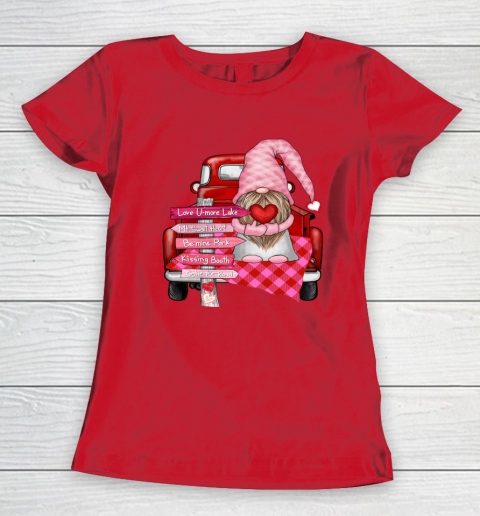 Valentine Vintage Red Truck Gnomes You And Me Valentines Day Women's T-Shirt 7