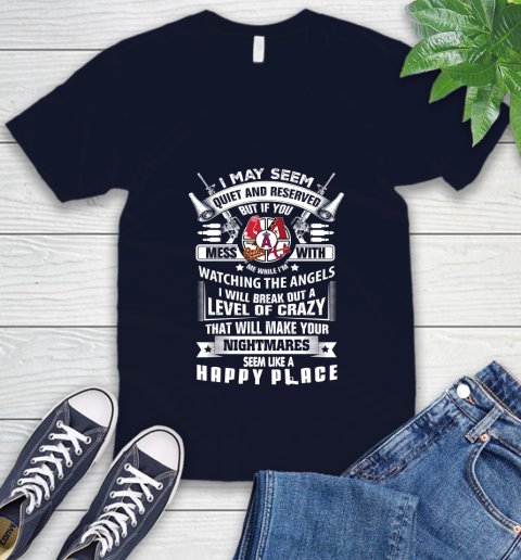 Los Angeles Angels MLB Baseball Don't Mess With Me While I'm Watching My Team Sports V-Neck T-Shirt 2