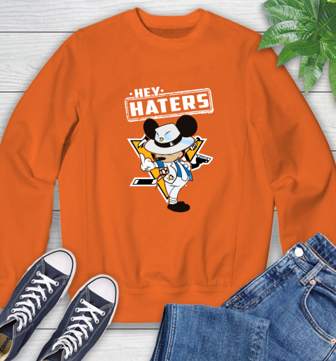 NHL Hey Haters Mickey Hockey Sports Pittsburgh Penguins Sweatshirt 3