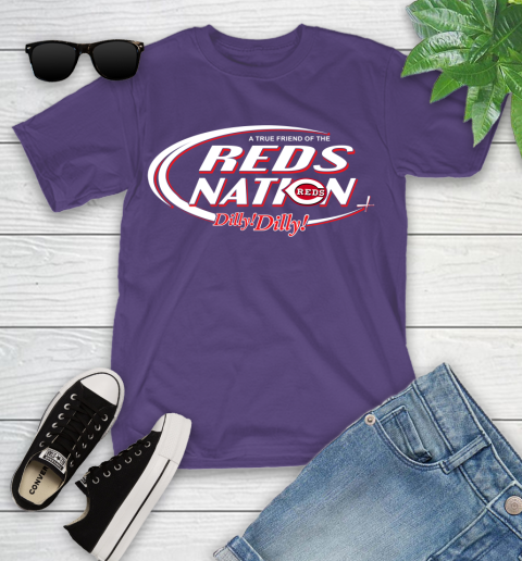 MLB A True Friend Of The Cincinnati Reds Dilly Dilly Baseball Sports Youth T-Shirt 3