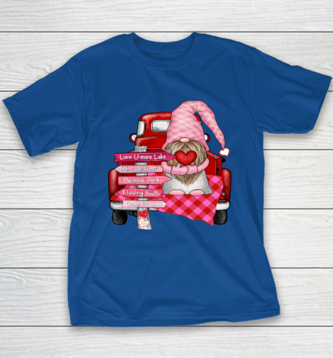 Valentine Vintage Red Truck Gnomes You And Me Valentines Day Youth T-Shirt 7