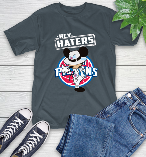 NBA Hey Haters Mickey Basketball Sports Detroit Pistons T-Shirt 10