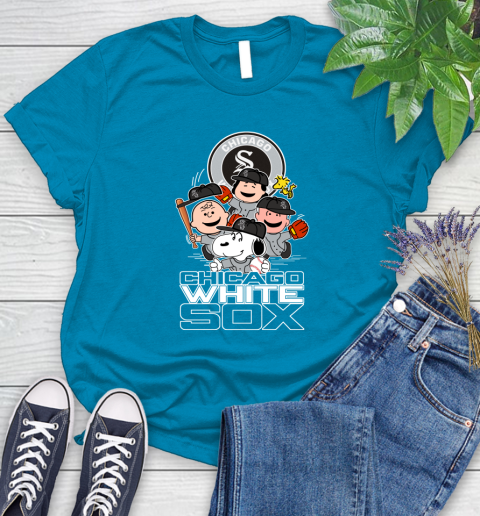 MLB Chicago White Sox Snoopy Charlie Brown Woodstock The Peanuts Movie Baseball T Shirt_000 Women's T-Shirt 10