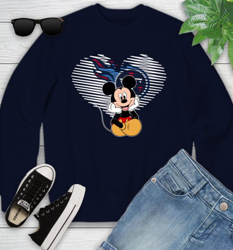 NFL Tennessee Titans The Heart Mickey Mouse Disney Football T Shirt_000 Youth Sweatshirt 2