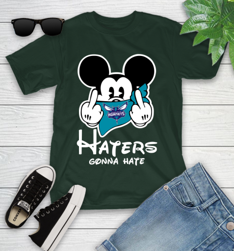 NBA Charlotte Hornets Haters Gonna Hate Mickey Mouse Disney Basketball T Shirt Youth T-Shirt 5