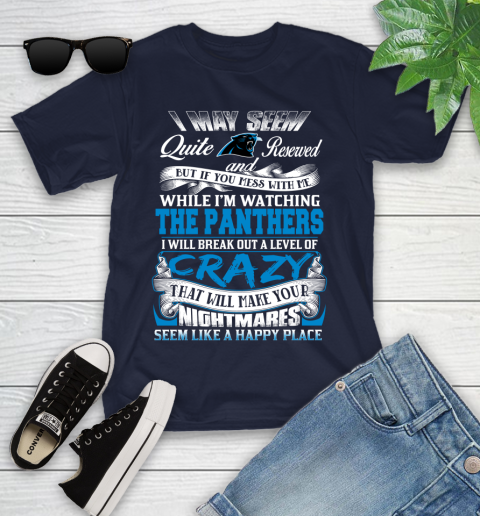 Carolina Panthers NFL Football Don't Mess With Me While I'm Watching My Team Youth T-Shirt 2