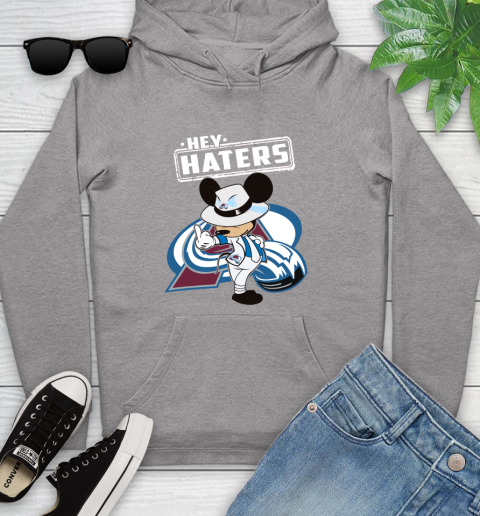 NHL Hey Haters Mickey Hockey Sports Colorado Avalanche Youth Hoodie 6