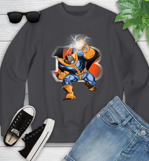 Cincinnati Bengals NFL Football Thanos Avengers Infinity War Marvel Youth Sweatshirt 5