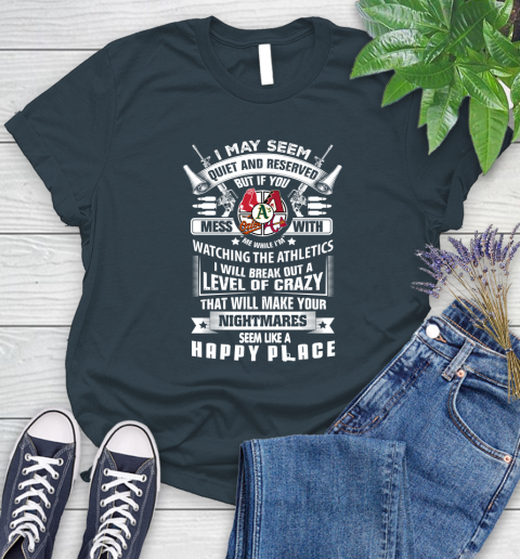 Oakland Athletics MLB Baseball Don't Mess With Me While I'm Watching My Team Sports Women's T-Shirt 12 Oakland Athletics MLB Baseball Don't Mess With Me While I'm Watching My Team Sports Women's T-Shirt - Image 12