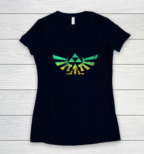 Triforce Shirt Legend of Zelda Women's V-Neck T-Shirt 2