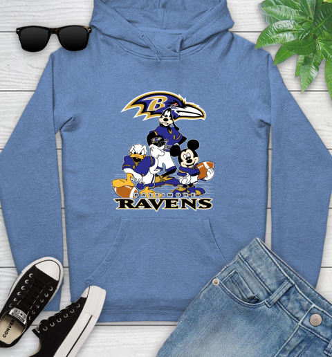 NFL Baltimore Ravens Mickey Mouse Donald Duck Goofy Football Shirt Youth Hoodie 13