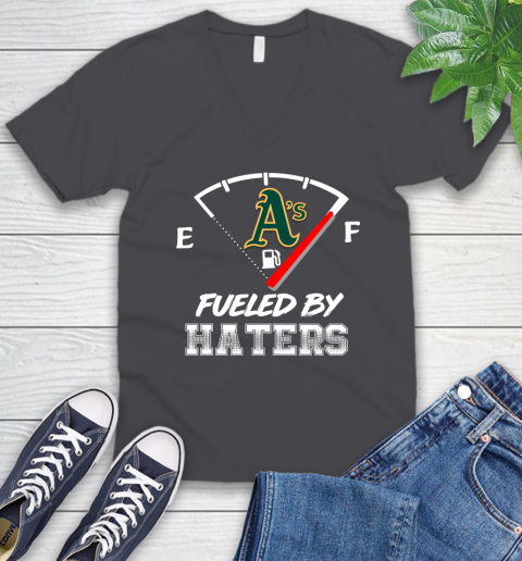 Oakland Athletics MLB Baseball Fueled By Haters Sports V-Neck T-Shirt 5 Oakland Athletics MLB Baseball Fueled By Haters Sports V-Neck T-Shirt - Image 5