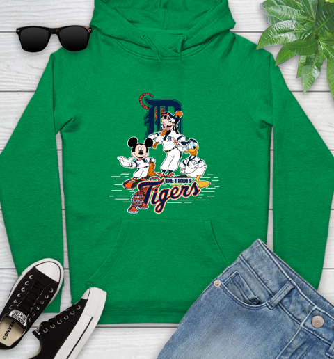 MLB Detroit Tigers Mickey Mouse Donald Duck Goofy Baseball T Shirt Youth Hoodie 9