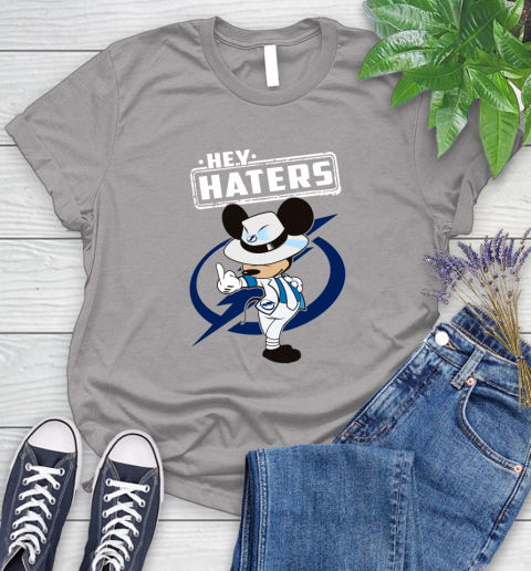 NHL Hey Haters Mickey Hockey Sports Tampa Bay Lightning Women's T-Shirt 5