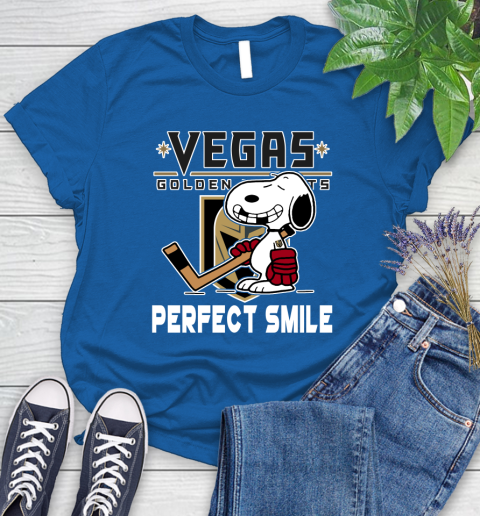 NHL Vegas Golden Knights Snoopy Perfect Smile The Peanuts Movie Hockey T Shirt Women's T-Shirt 12