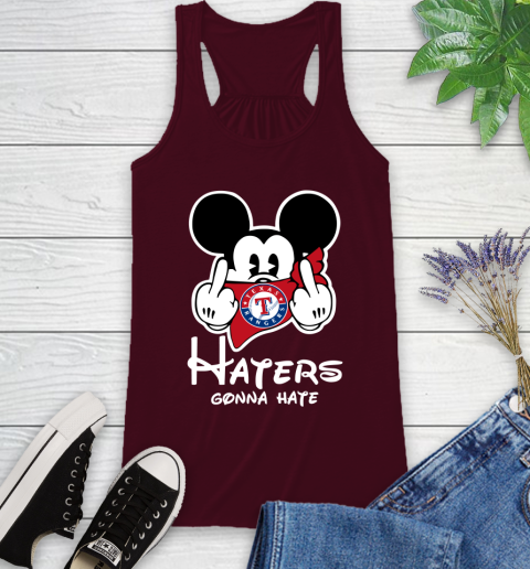 MLB Texas Rangers Haters Gonna Hate Mickey Mouse Disney Baseball T Shirt_000 Racerback Tank 2