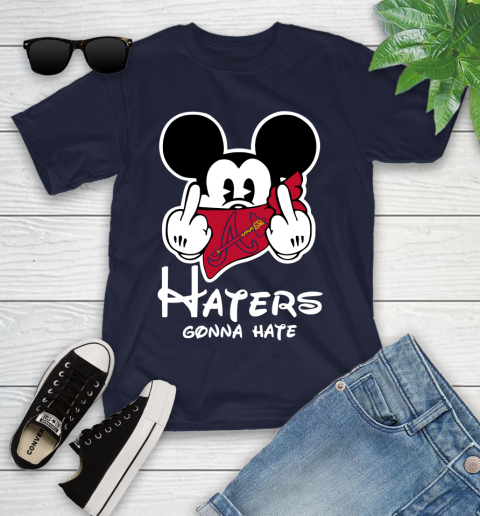 MLB Atlanta Braves Haters Gonna Hate Mickey Mouse Disney Baseball T Shirt_000 Youth T-Shirt 2