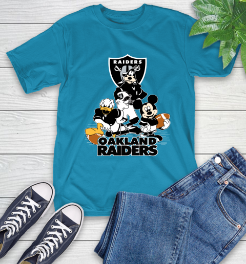NFL Oakland Raiders Mickey Mouse Donald Duck Goofy Football Shirt T-Shirt 9