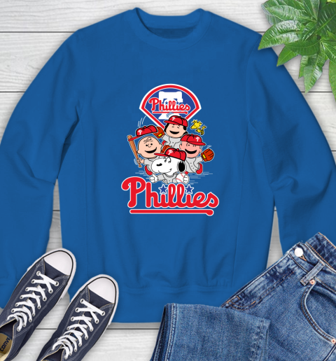 MLB Philadelphia Phillies Snoopy Charlie Brown Woodstock The Peanuts Movie Baseball T Shirt_000 Sweatshirt 9