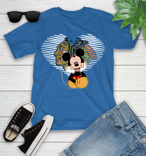 NHL Chicago Blackhawks Carolina Hurricanes The Heart Mickey Mouse Disney Hockey Youth T-Shirt 12