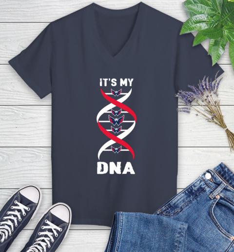 Washington Capitals NHL Hockey It's My DNA Sports Women's V-Neck T-Shirt 12
