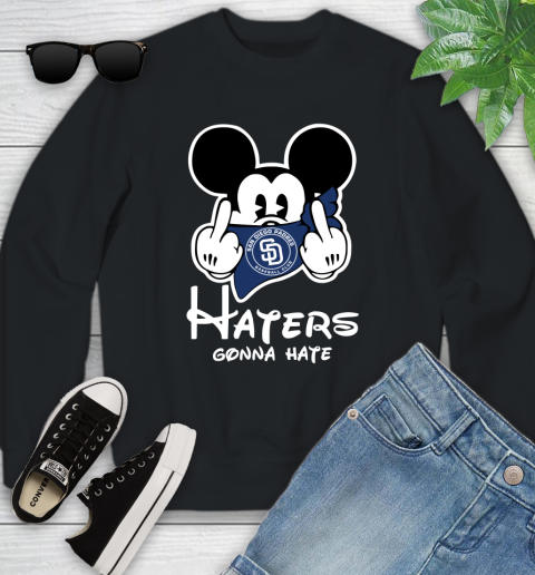MLB San Diego Padres Haters Gonna Hate Mickey Mouse Disney Baseball T Shirt_000 Youth Sweatshirt