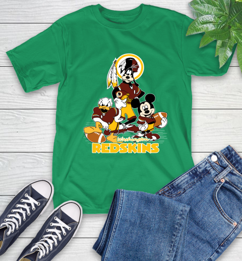 NFL Washington Redskins Mickey Mouse Donald Duck Goofy Football Shirt T-Shirt 7
