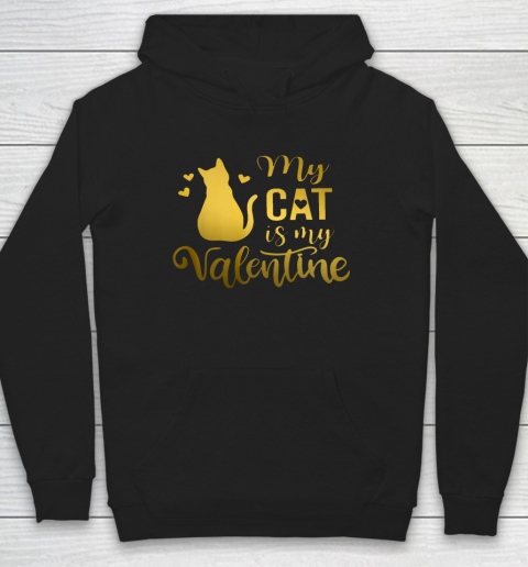 My Cat Is My Valentine Kitten Lover Heart Valentines Day Hoodie 9