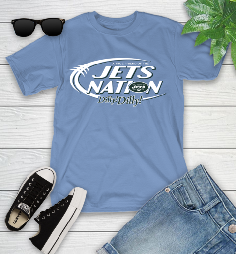 NFL A True Friend Of The New York Jets Dilly Dilly Football Sports Youth T-Shirt 15