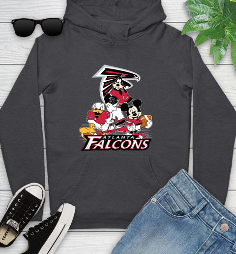 NFL Atlanta Falcons Mickey Mouse Donald Duck Goofy Football Shirt Youth Hoodie - Image 9