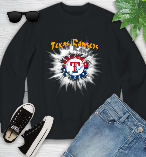 Texas Rangers MLB Baseball Adoring Fan Rip Sports Youth Sweatshirt