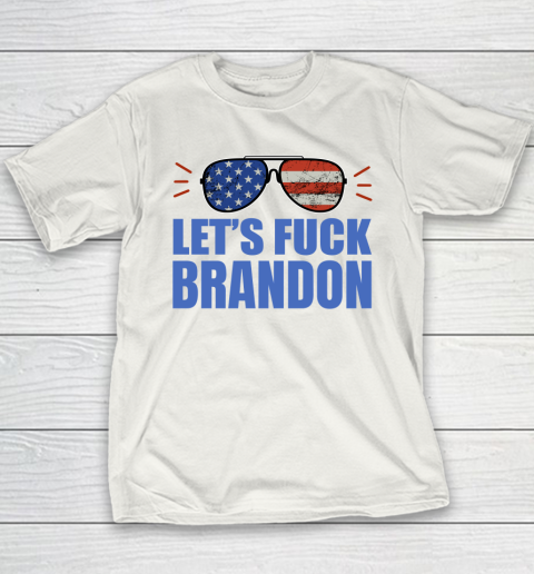 Let's Fuck Brandon US Flag Sunglasses Youth T-Shirt